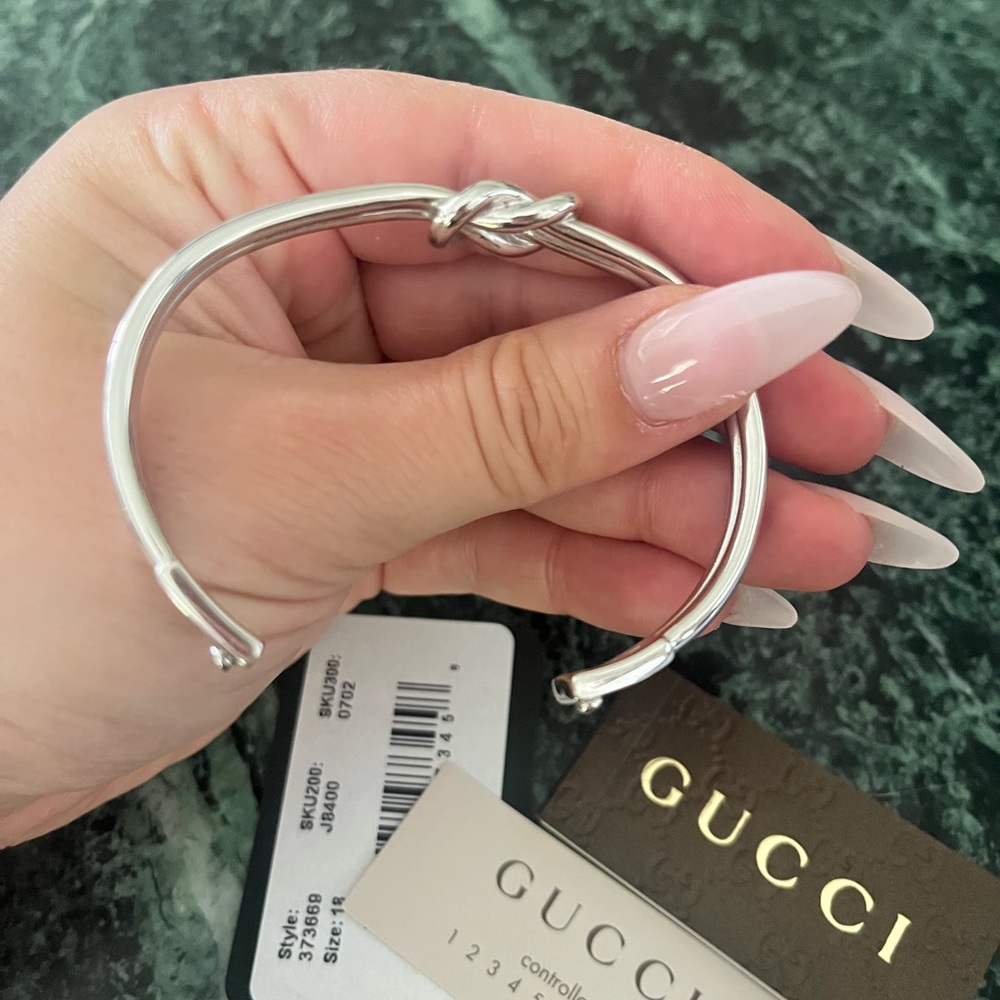 Sterling Silver Gucci Bangle Bracelet - Picture 5 of 8